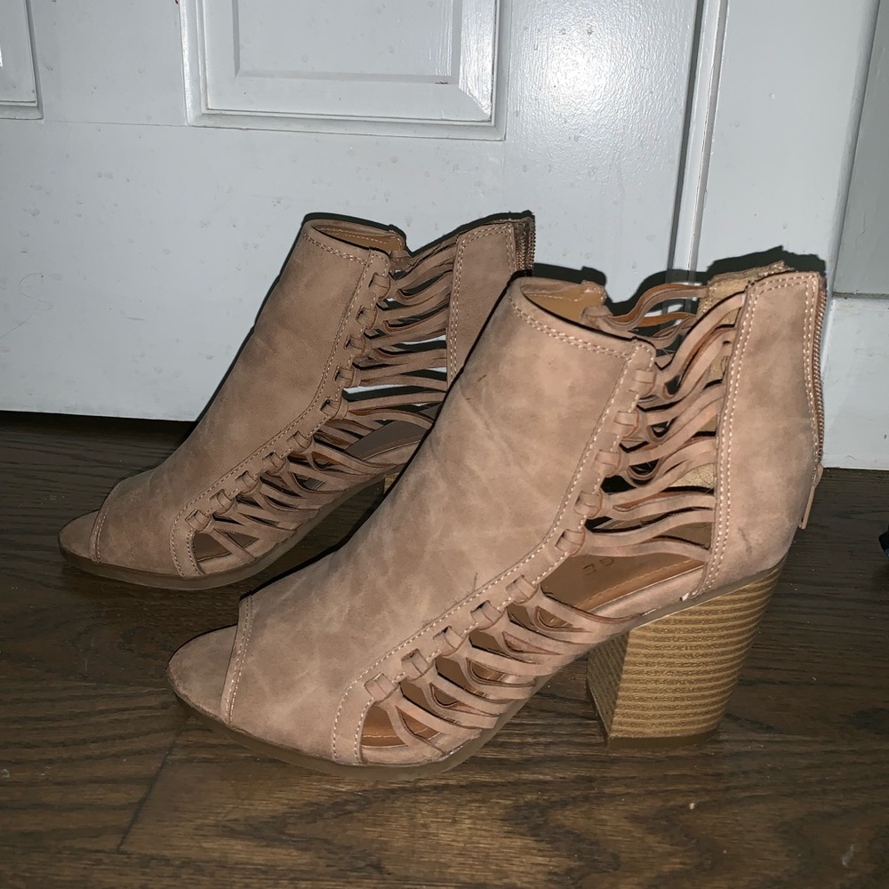 Open toe booties
